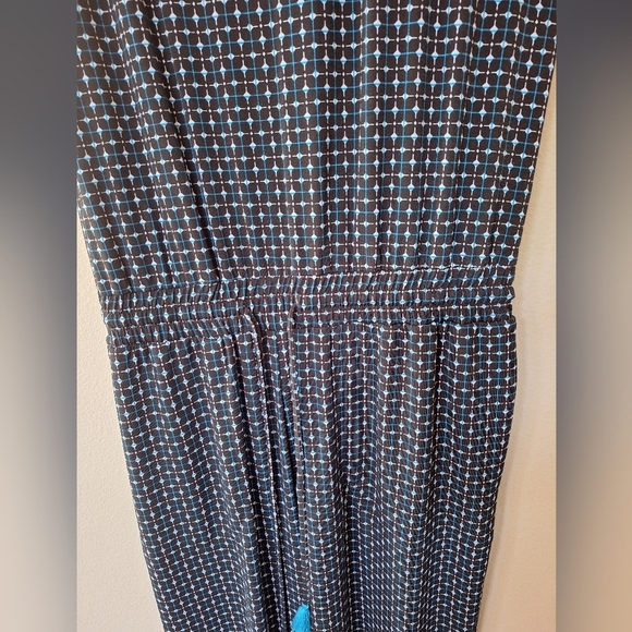 Hatley Ella Sleeveless Jumpsuit Racerback Navy Tassels Stretch Womens Size M - Picture 5 of 10